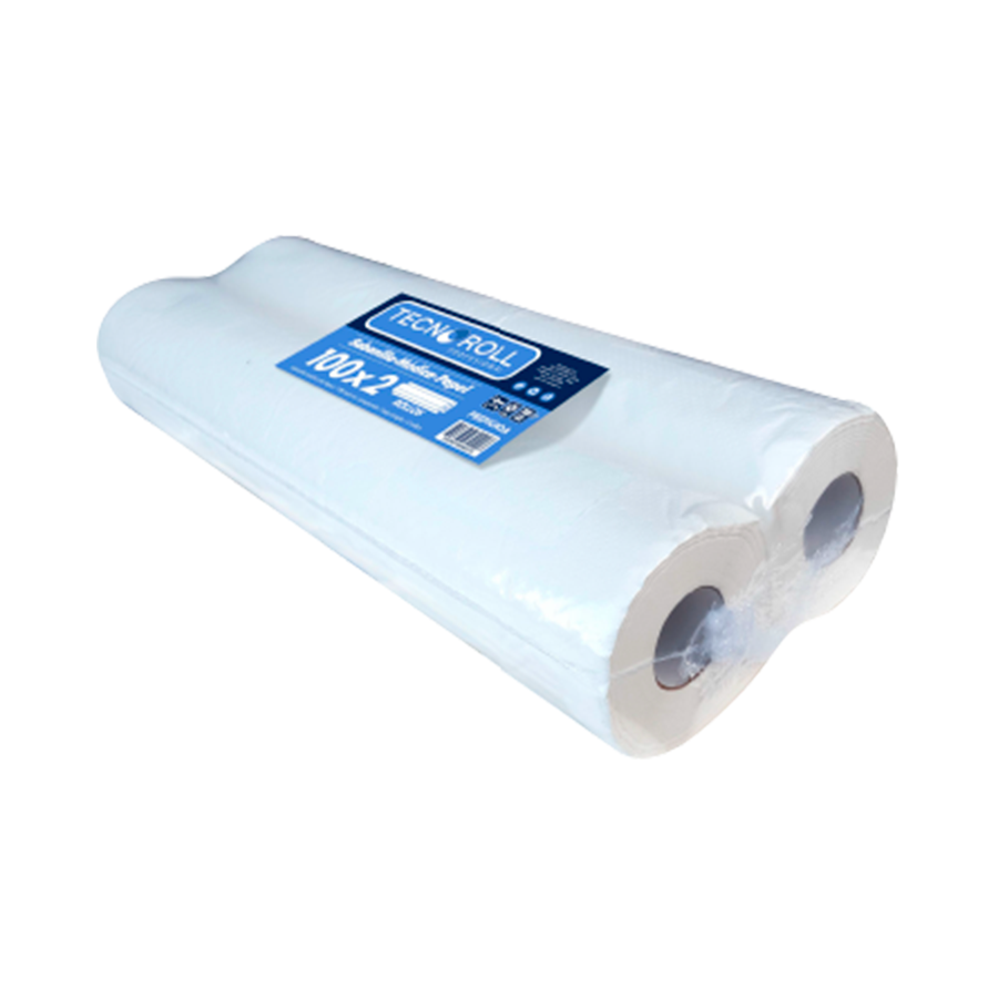 SABANILLA TECNOROLL 100Mx2 ROLLOS UNA HOJA PREPICADA CAJA 8 PACKS