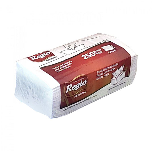 REGIO INTERFOLIADA 250UN DOBLE HOJA CAJA 8 PACK