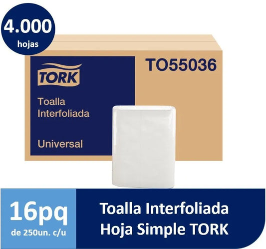TORK XPRESS TOALLA INTERFOLIADA PARA MANOS H/S  16X250 HOJAS