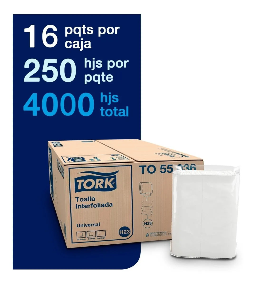 TORK XPRESS TOALLA INTERFOLIADA PARA MANOS H/S  16X250 HOJAS