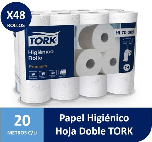 TORK PAPEL HIGIÉNICO BAJO METRAJE HD Premium 48 rollos x 20 m