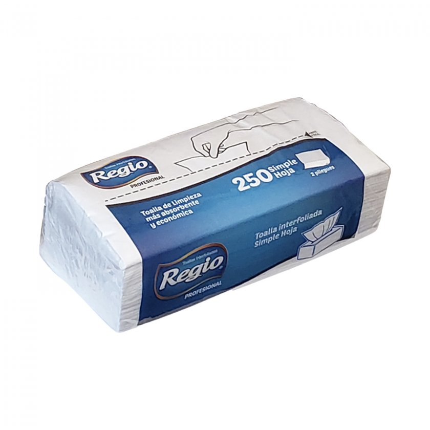 REGIO INTERFOLIADA 250UN UNA HOJA CAJA 8 PACK