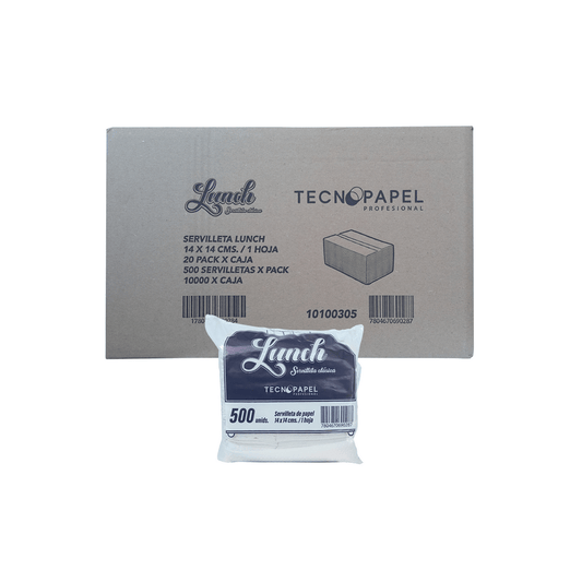 TECNOPAPEL LUNCH 500UN 14X14CM UNA HOJA CAJA 20 PACKS
