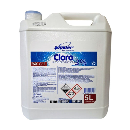 Cloro Hipoclorito de Sodio 3 por ciento - WK-CL5 - 5 Litros
